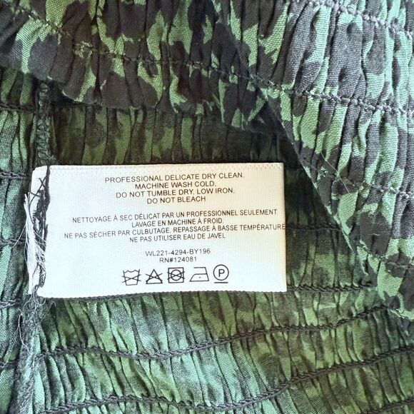 NWT Proenza Schouler White Label Smocked Dot Mock Neck Top in Fern Green & Black - Picture 11 of 14